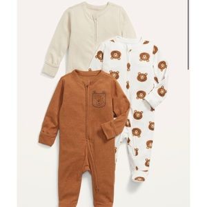 Old Navy Neutral Footed Pajamas Sleepers 0-3 M